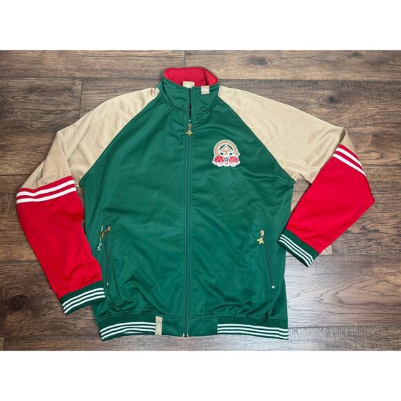 LRG Roots People Vintage Full Zip Track Jacket Red Green Mens Street Wear XXL - Picture 1 of 8
